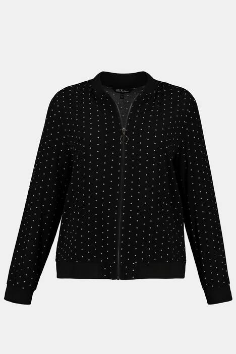 Blouson, gepunktet, Regular, Collegekragen