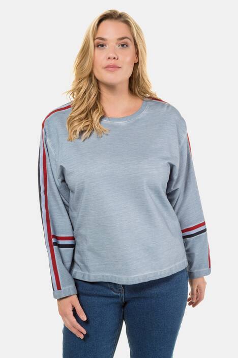 Sweatshirt, aufgesetzte Streifen, cold dyed