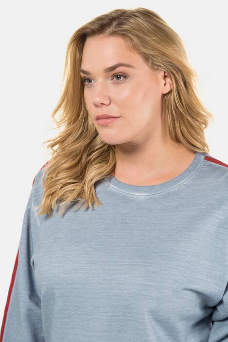 Sweatshirt, aufgesetzte Streifen, cold dyed
