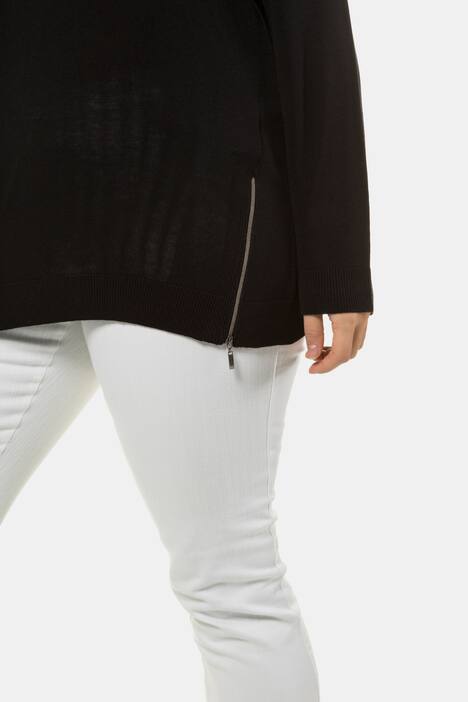 Pullover, V-Ausschnitt, Reißverschlüsse am Saum