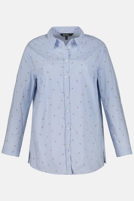 Bluse, Streifen, Kirschmuster, Langarm