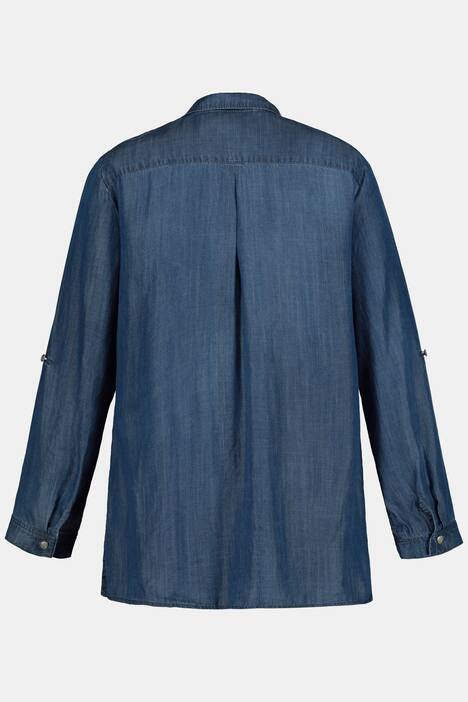 Jeanshemd, Rüschendetail, Classic, Tencel