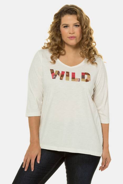 Shirt, Motiv WILD, Classic, Pailletten,Flammjersey