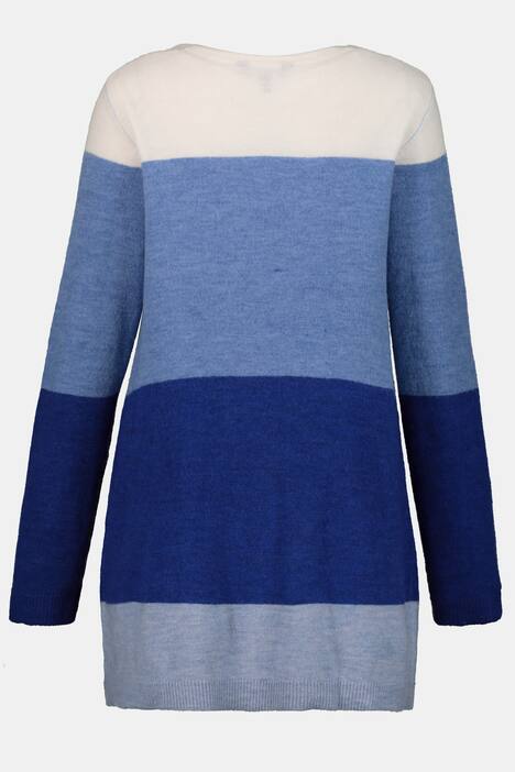 Strickjacke, Colorblocking, lange Form, kuschelweich