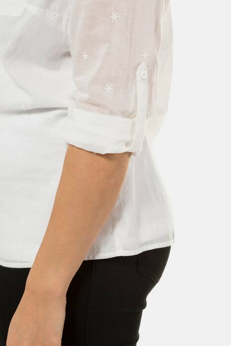 Tonal Embroidered Star Cotton Shirt