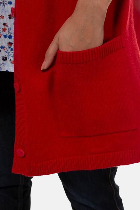 Strickjacke, längere Form, V-Ausschnitt, kuschelweich