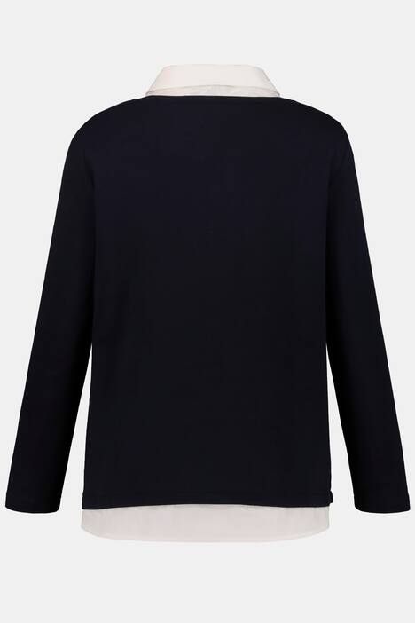 Sweatshirt, 2-in-1-Look, Classic, Blütenstickerei