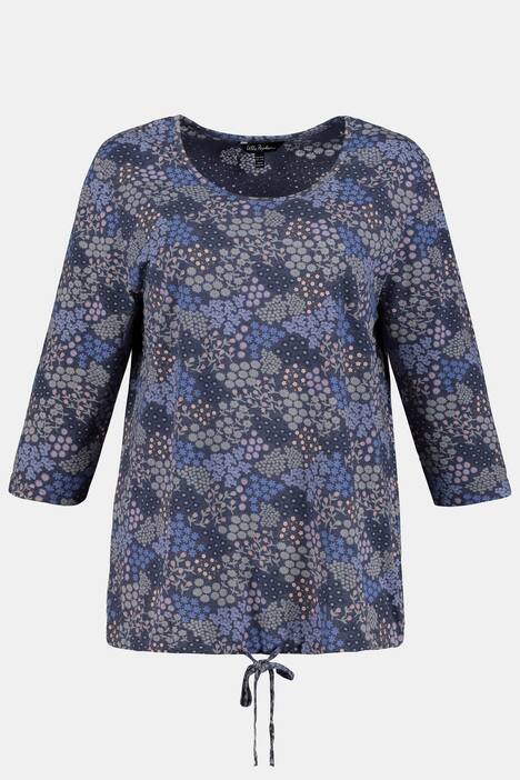 Shirt, dévorant jersey, ronde hals, 3/4 mouwen