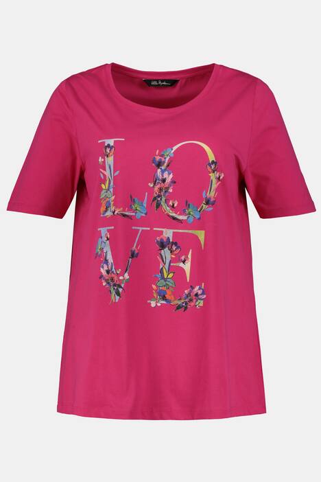 T-Shirt, Blütenmotiv LOVE, Classic, Rundhalsausschnitt