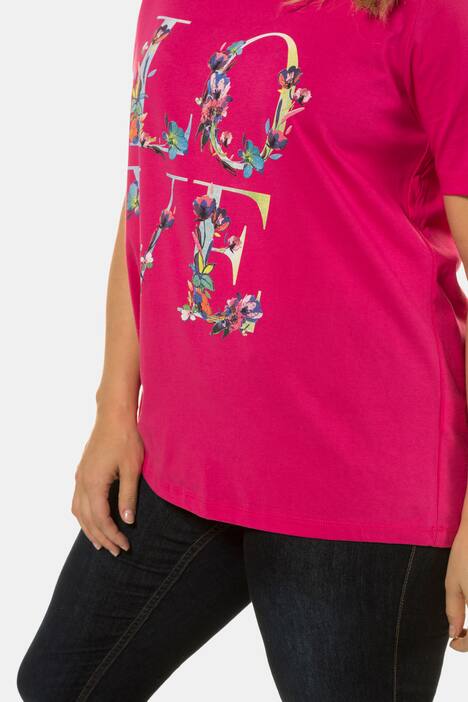 T-Shirt, Blütenmotiv LOVE, Classic, Rundhalsausschnitt