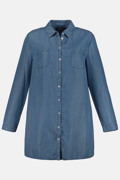 Longbluse, Lyocell, Krempelriegel