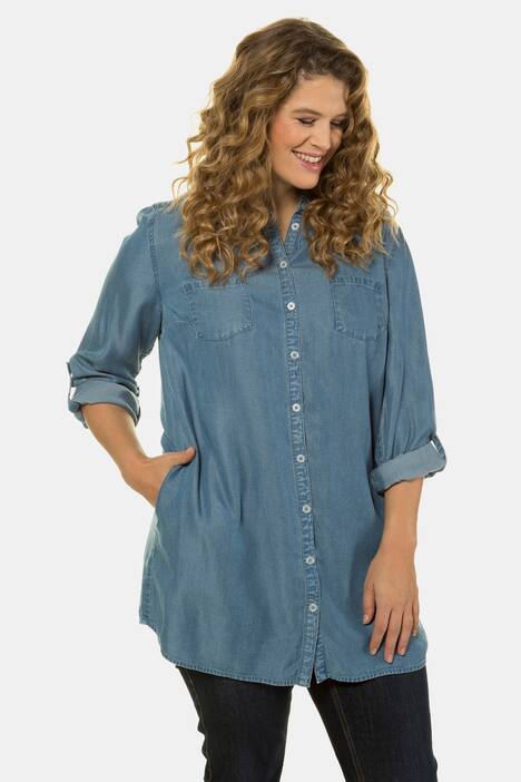 Longbluse, Lyocell, Krempelriegel