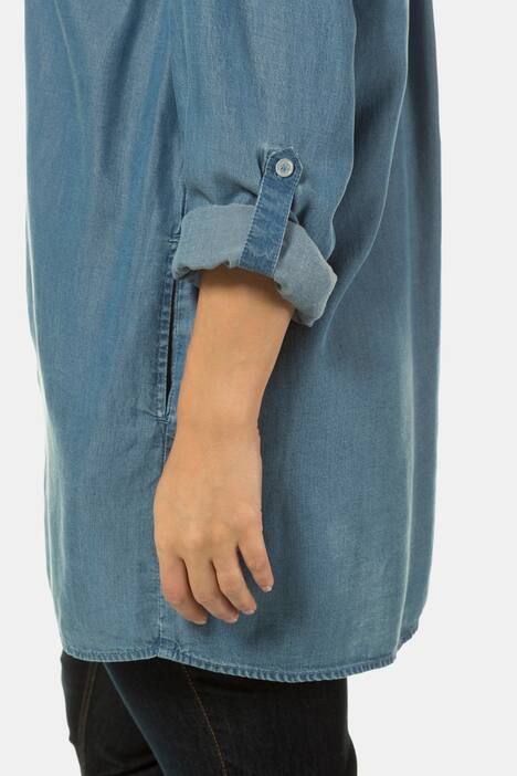Longbluse, Lyocell, Krempelriegel
