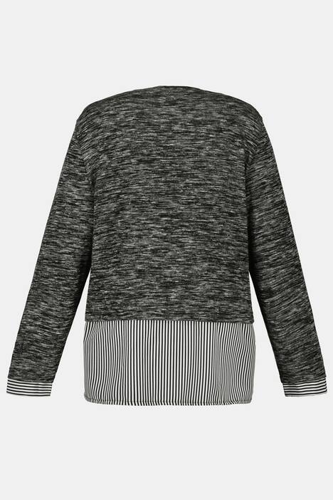 2-in-1-Pullover, Melange-Strick, Regular, Blusensaum