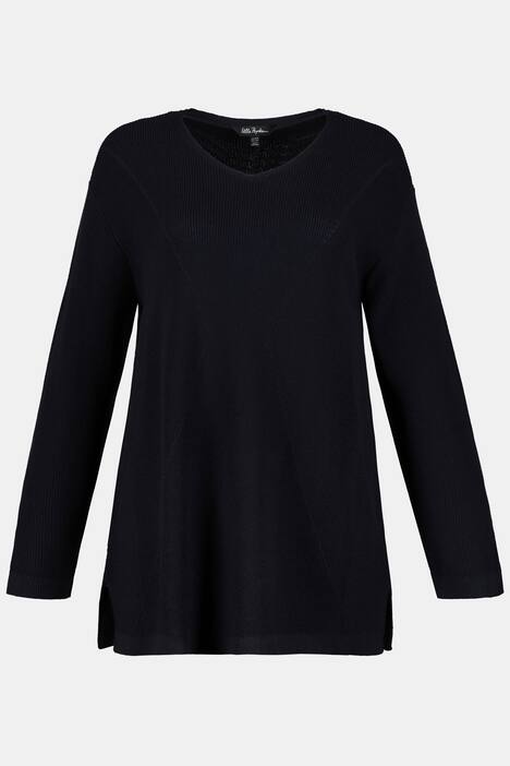 Pullover, Ajourmuster, Regular, V-Ausschnitt