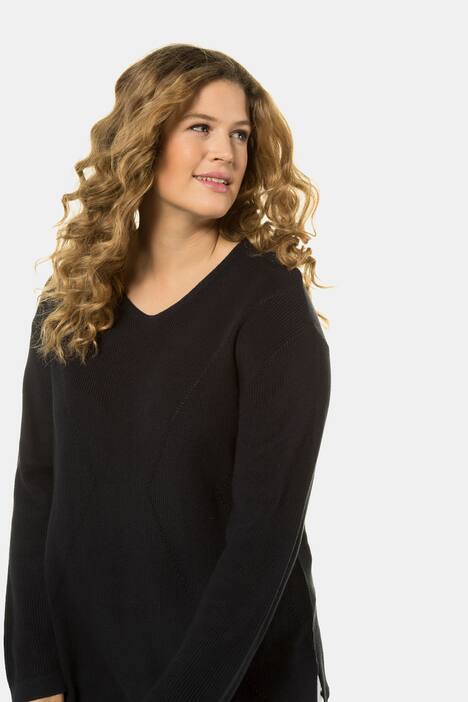 Pullover, Ajourmuster, Regular, V-Ausschnitt