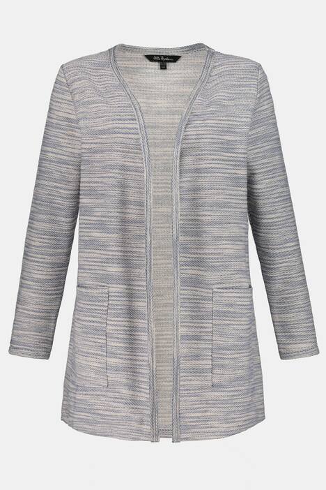 Cardigan, meliert, längere, offene Form