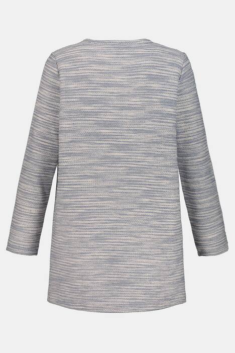 Cardigan, meliert, längere, offene Form