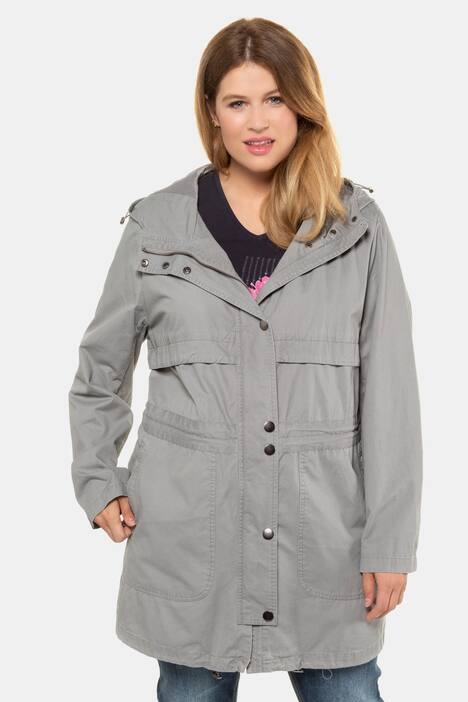 Parka, 2-Wege-Reißverschluss, längere Form, Kapuze