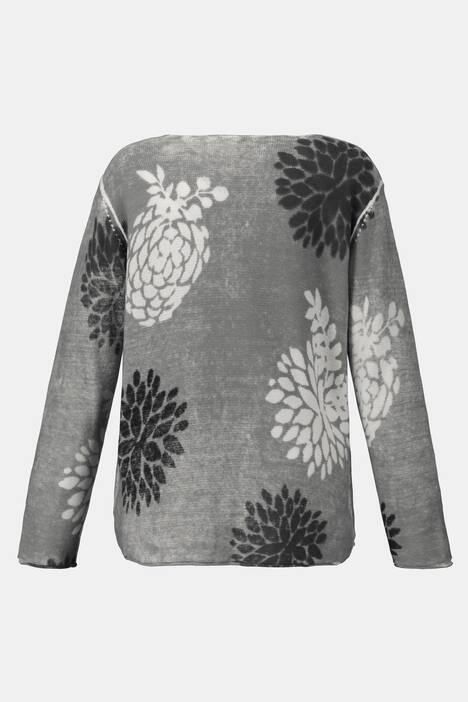 Pullover, Blütenmotiv, Regular, XL-Glitzerschrift