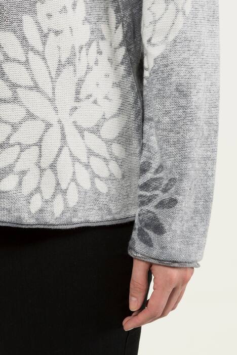 Pullover, Blütenmotiv, Regular, XL-Glitzerschrift