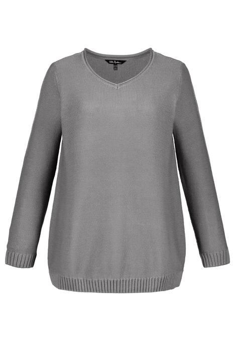 Casual V-Neck Cotton Blend Sweater