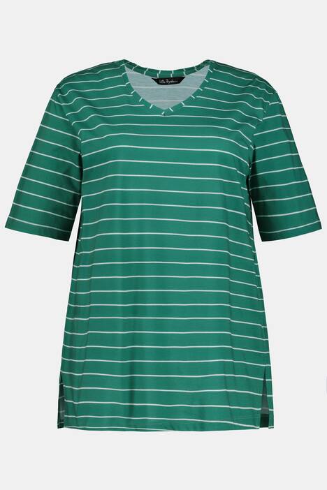 T-Shirt, Ringel, Relaxed, V-Ausschnitt