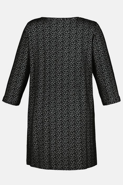 Longshirt, Blütenmuster, Zierfalten