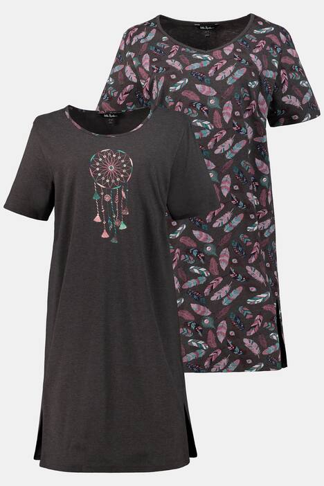 Bigshirts, 2er-Pack, Traumfänger-Motiv, bis Gr. 66/68