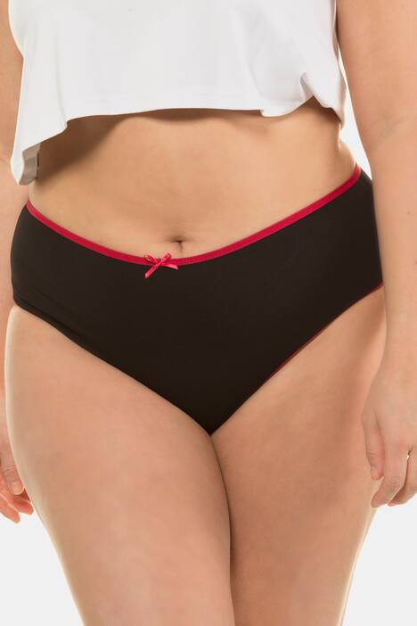 Slips, 5er-Pack, schwarz, bunte Abschlüsse