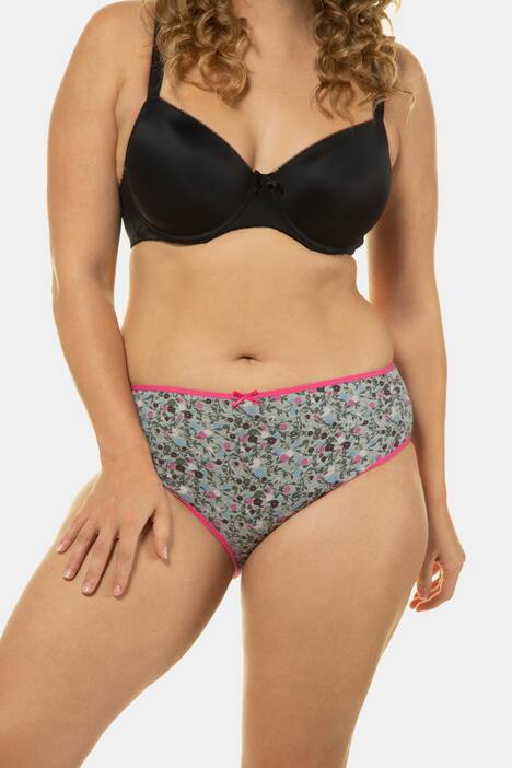 Slips, 5er-Pack, grau / blau / rosa / geblümt
