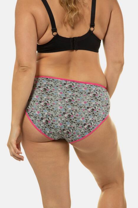 Slips, 5er-Pack, grau / blau / rosa / geblümt