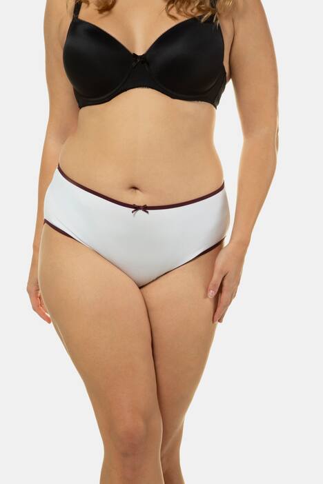 Slips, 5er-Pack, weiß, bunte Bündchen
