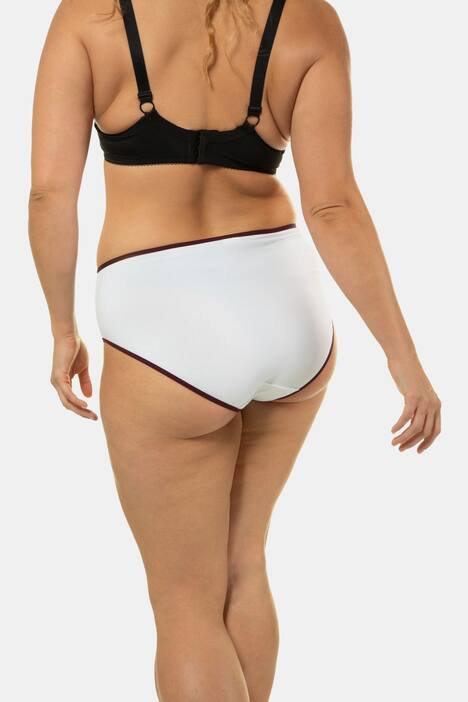 Slips, 5er-Pack, weiß, bunte Bündchen
