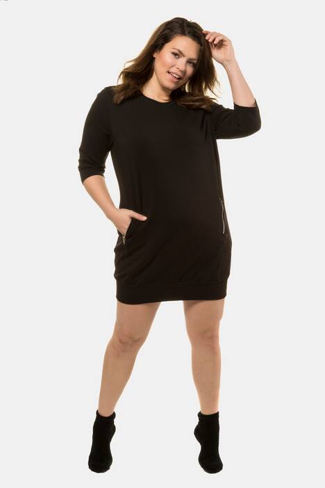 Jerseykleid, elastischer Saum, 3/4-Arm