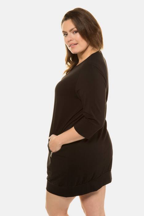 Jerseykleid, elastischer Saum, 3/4-Arm