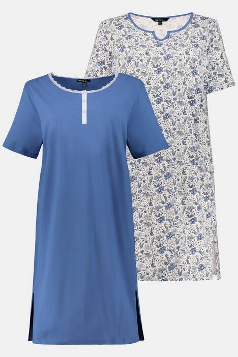 Bigshirts, 2er-Pack, Blumen, bis Gr. 66/68