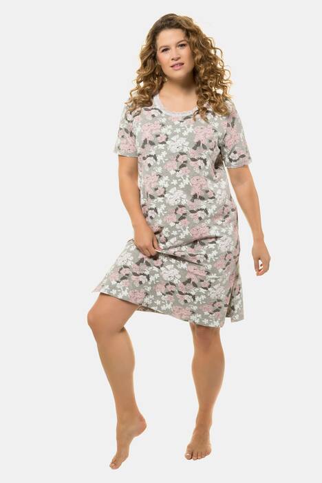 Bigshirts, 2er-Pack, Blütenmuster/Rosa, Spitzendetails