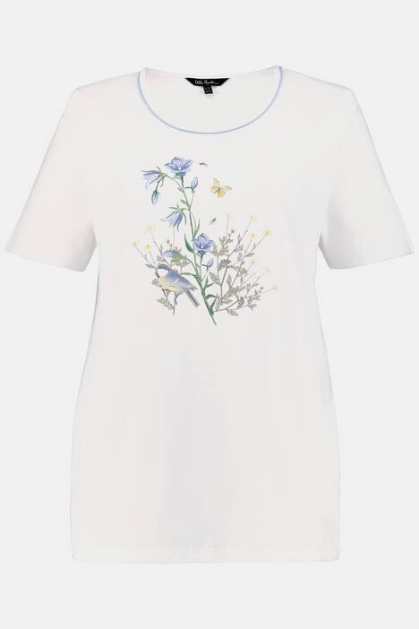 Pyjama, Wiesenblumen-Motiv, Spitzensaum, bis Gr. 66/68
