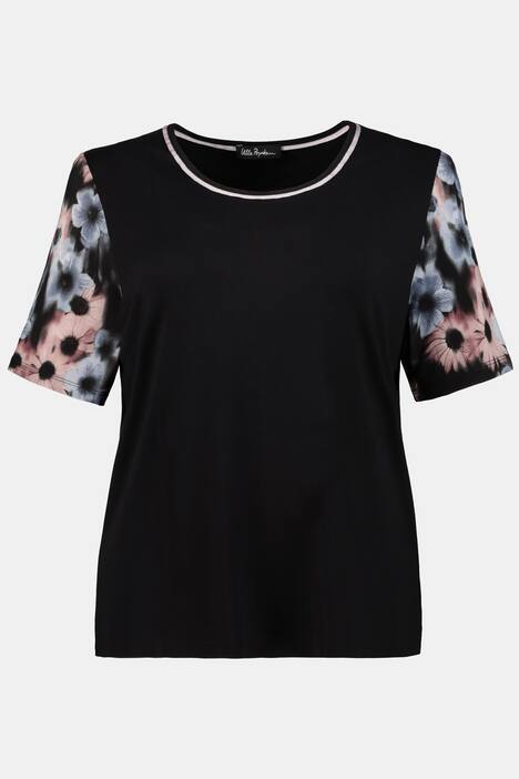 Homewear-Shirt, Blumenärmel, Ripsband