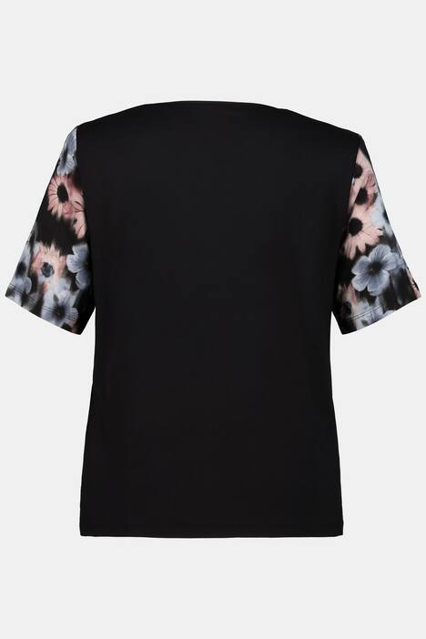 Homewear-Shirt, Blumenärmel, Ripsband