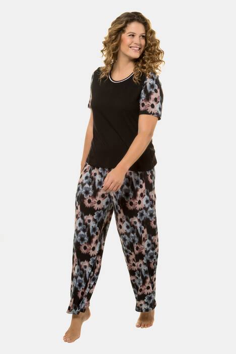 Homewear-Shirt, Blumenärmel, Ripsband
