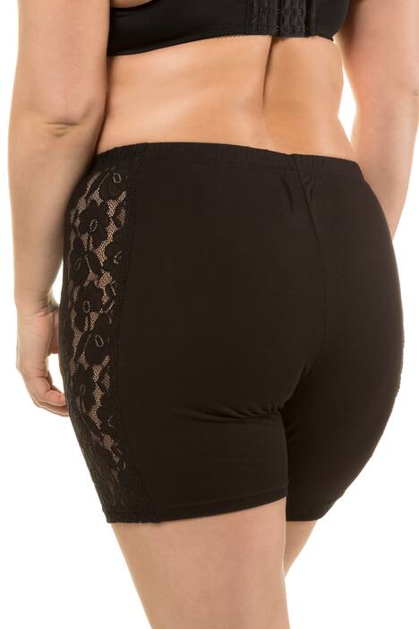 Lace Inset Short Style Stretch Cotton Panties