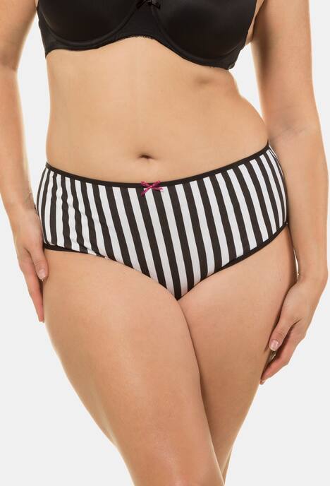 Slips, 5+1 gratis, Streifen / schwarz / weiß / pink