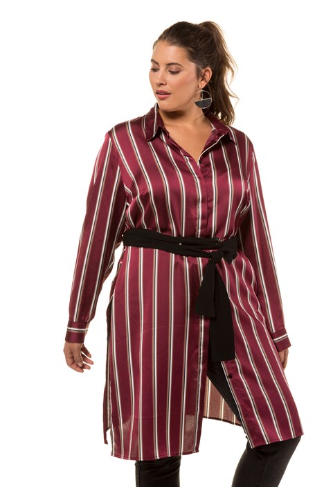 Soft Shimmering Button Front Stretch Tunic Dress