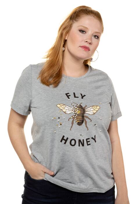T-Shirt, Fly Honey, Perlen, Halbarm
