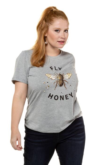 T-Shirt, Fly Honey, Perlen, Halbarm