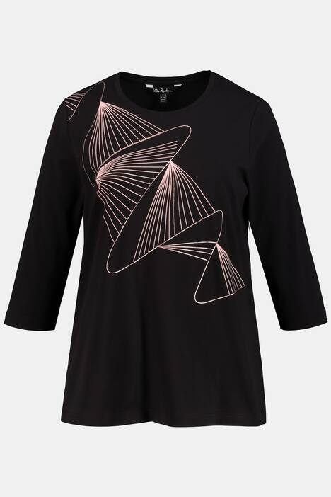 Shirt, grafisches Metallic-Motiv, Classic, 3/4-Arm
