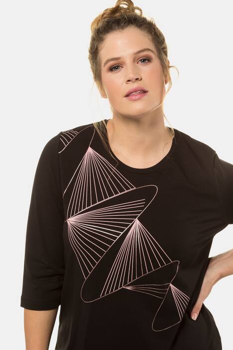 Shirt, grafisches Metallic-Motiv, Classic, 3/4-Arm