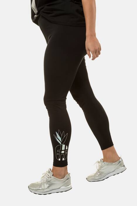Leggings, Metallic-Ananasmotiv, elastisch
